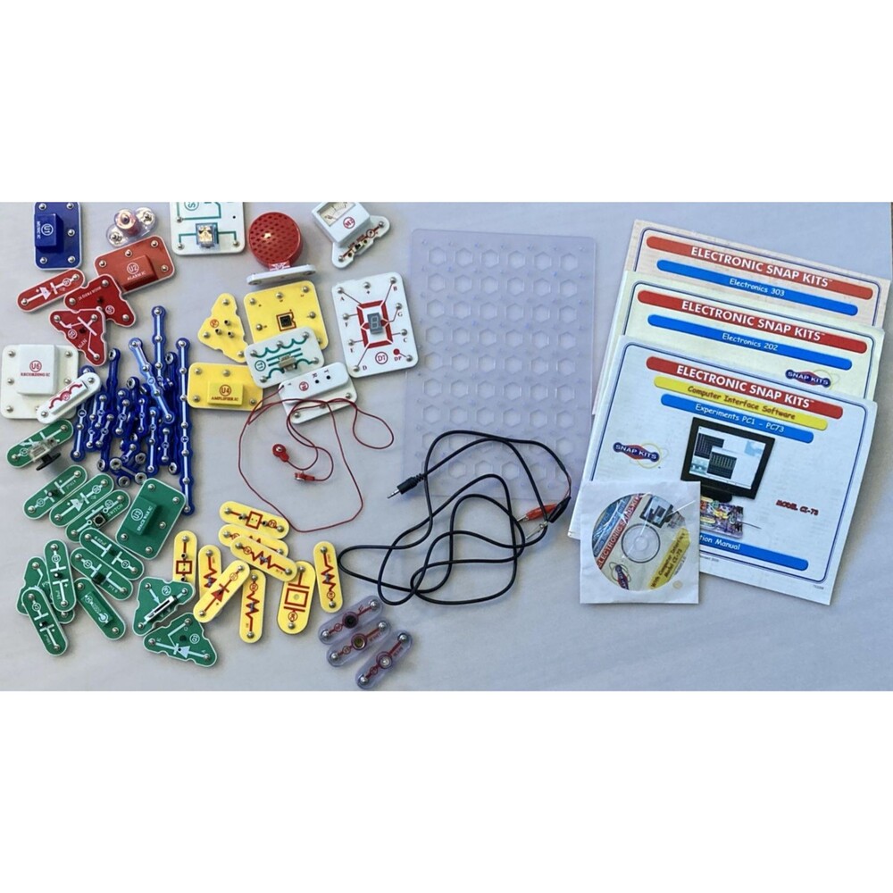 Elenco Toy Snap Circuits Electronics Mixed Lot 3 Manuals Radio Shack ~65‎ pieces
